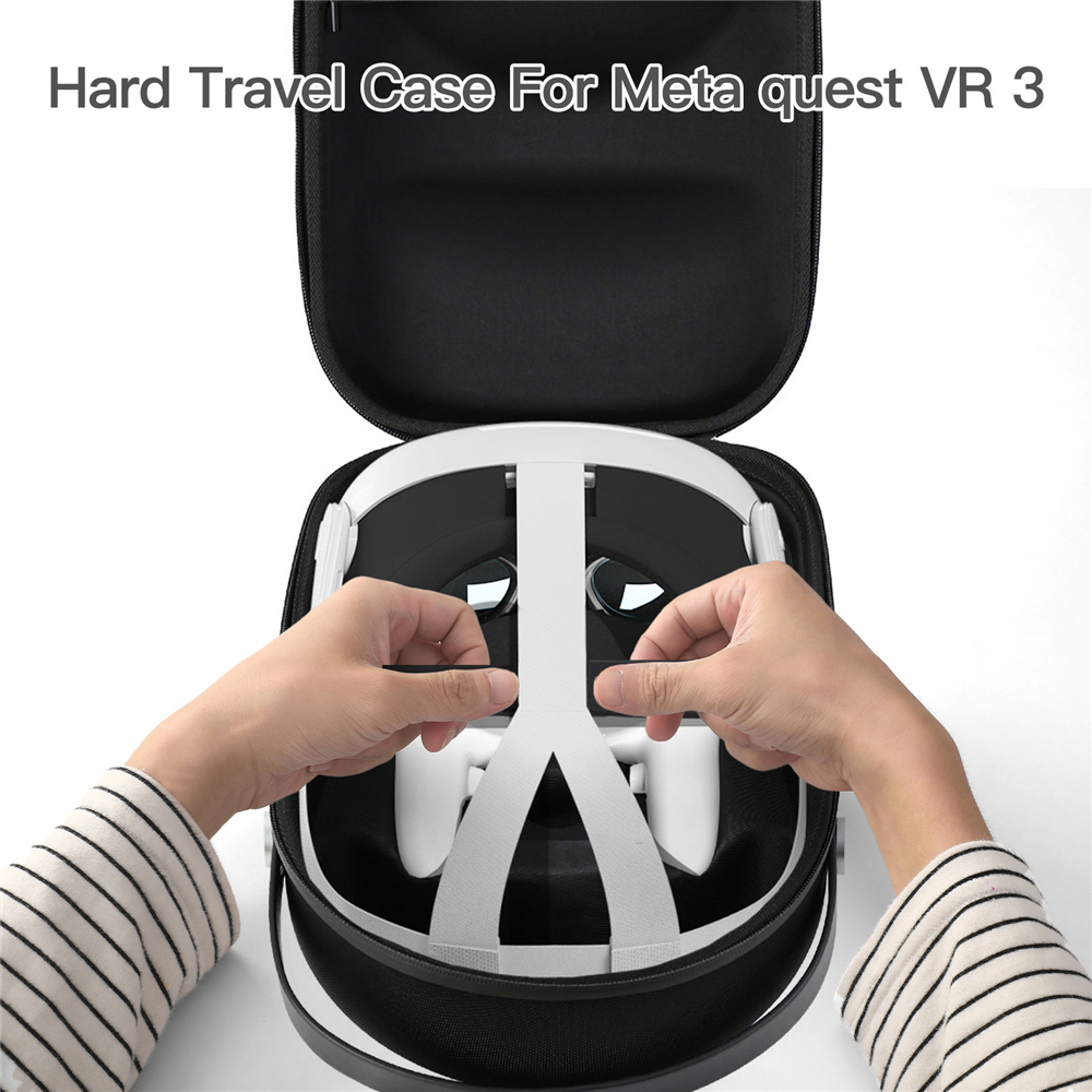 Hard Travel Case Leather Hand Strap Storage Bag VR Accessories for Meta Quest VR 3