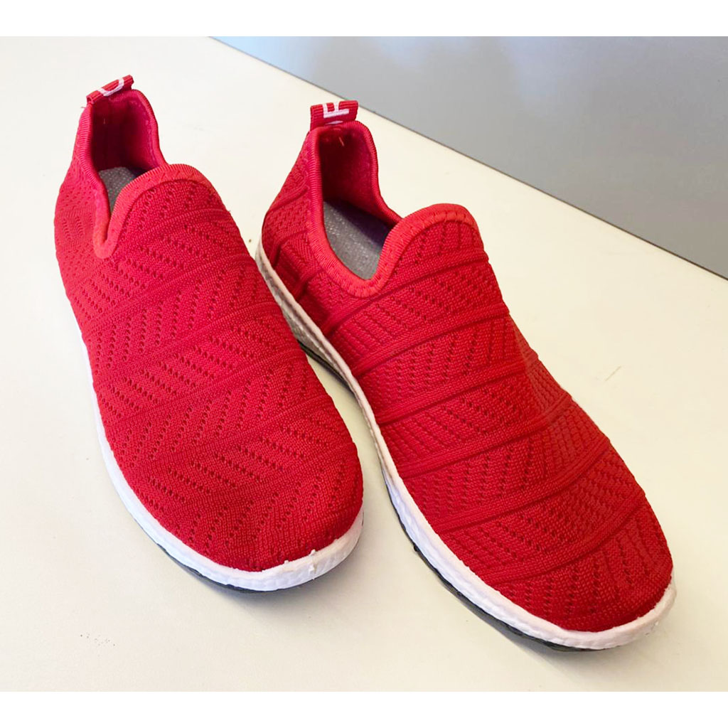 red shoes with white sole