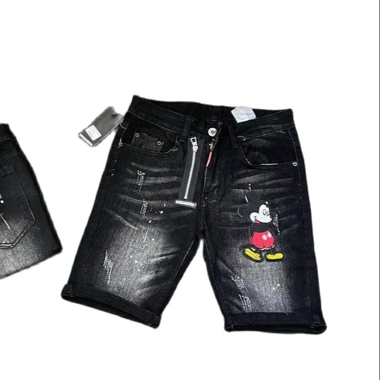 [FREESHIP] Quần short nam jean thêu logo chuột MICKY chất bò form ôm dáng body cao cấp MS006 siêu đẹp