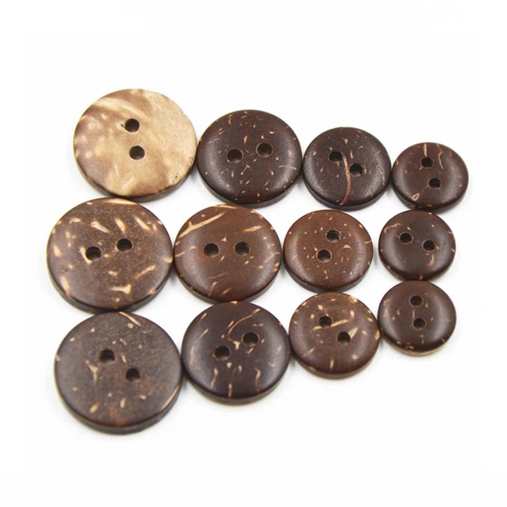 10 Nút gỗ dừa dùng kết đính trang phục, đồ handmade