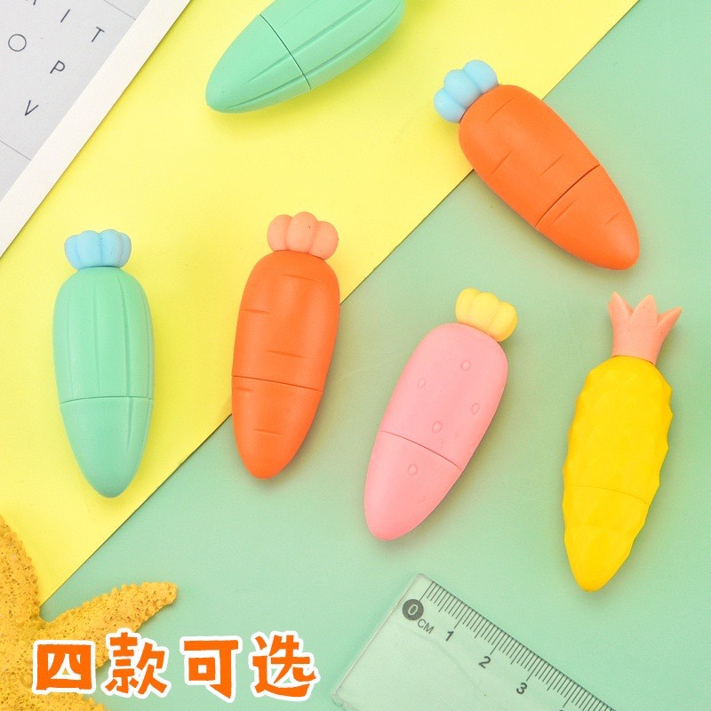 Hộp 6 bút dạ quang hình quả siêu cute