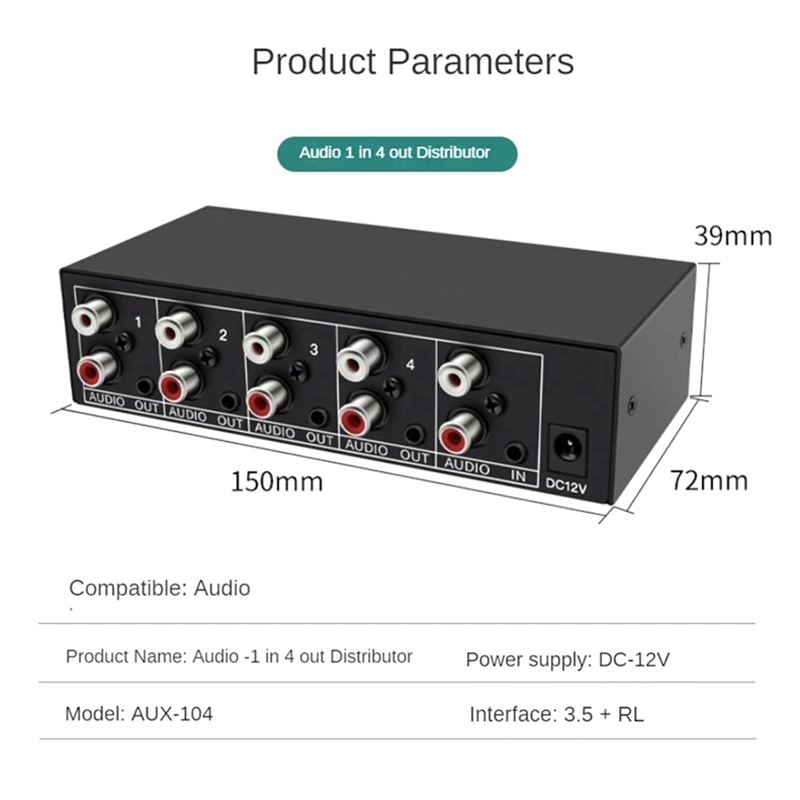 RCA%20AUX%20Audio%20Switcher%204%20in%201%20Out%20Stereo%20Audio%20Selector%204X1%203.5mm%20Aux%20L/R%20RCA%20Audio%20Switch%20Box%20Analog%20Audio%20Selector,%20B%20AITENG%20-%20Image%202