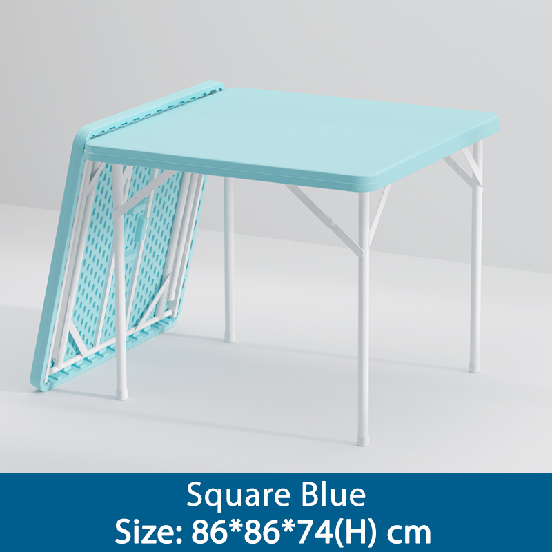 small blue folding table