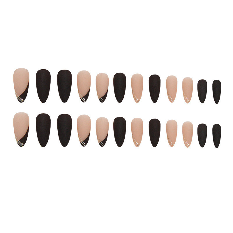 BTS%20%E3%80%90WITH%20GLUE%E3%80%9124Pcs%20Black%20Fake%20Nails%20DIY%20Art%20Design%20Cool%20False%20Nails%20Wearable%20Nails%20Pointy%20Shape%20Artificial%20Nails%20-%20Image%205