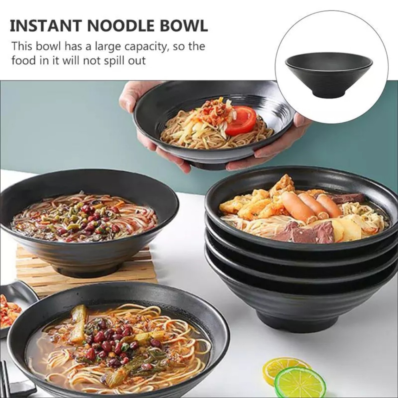 Tô Mì , Bát Phở Đen Kiểu Nhật Sang Trọng Size Lớn 20