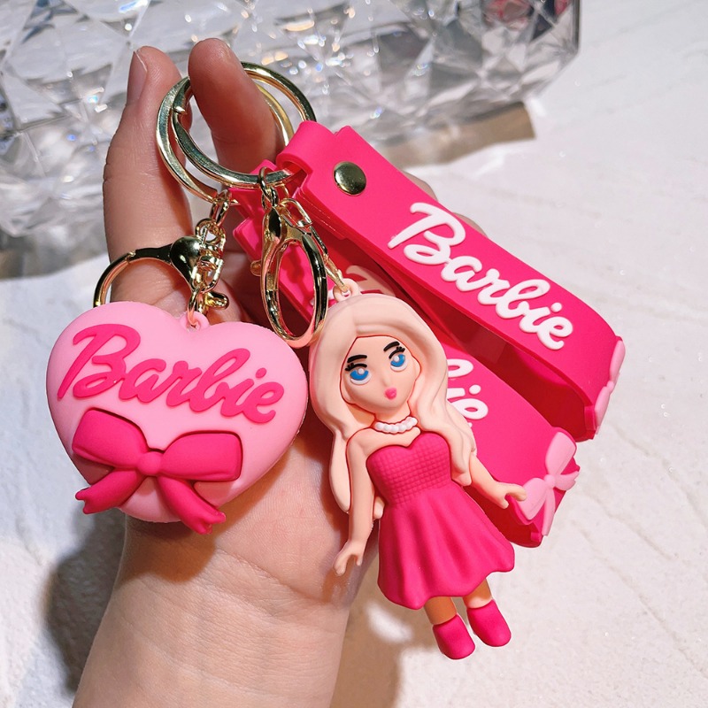 Móc Khóa Hình Búp Bê Barbie 3d Dễ Thương