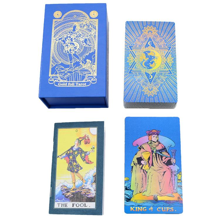 Tarot Table Game Divination Tools Oracle Card Prophecy Tarot Fortune Telling Card Game PVC Gold