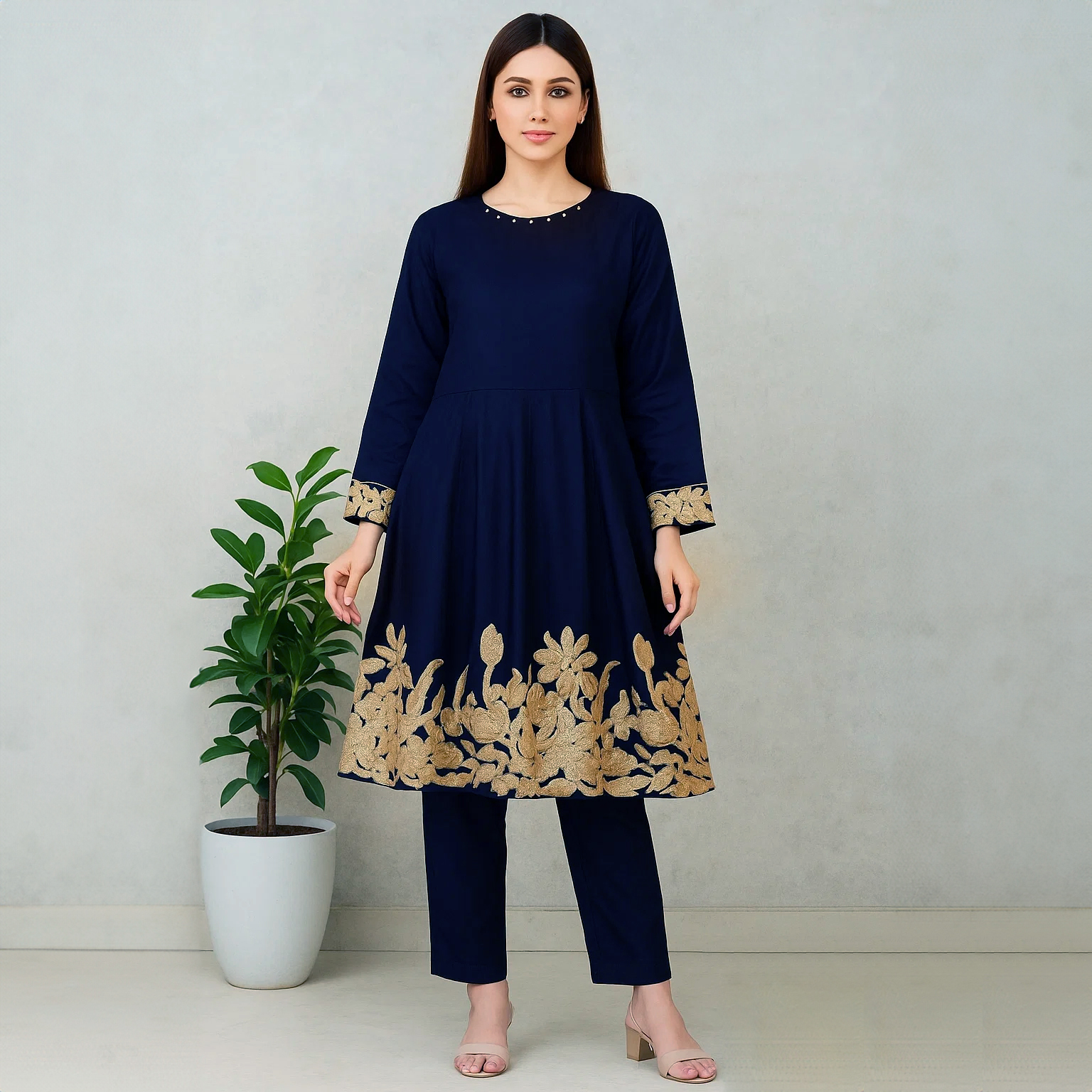 Eid Collection/Designer Embroidered Handwork 2pcs Dress