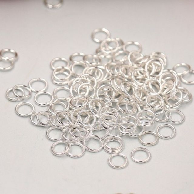 Khoen tròn màu bạc mini nối sản phẩm trang sức handmade
