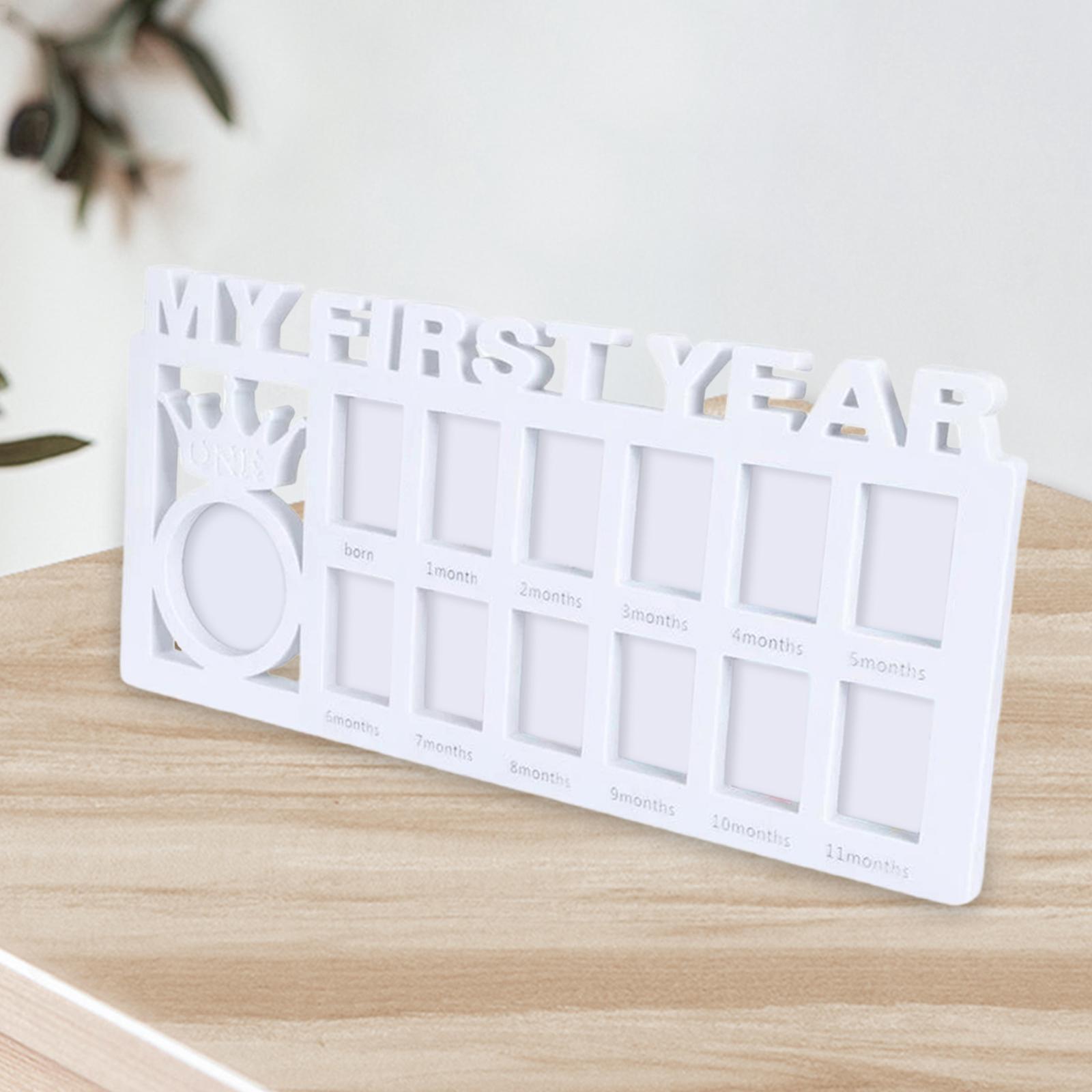 Babys First Year Photo Frame Personalized Newborn Gift Decor Nursery