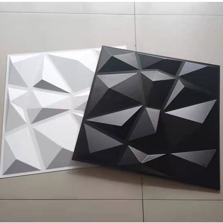 Tấm ốp tường PVC 3D KT 50x50cm Đen/Trắng