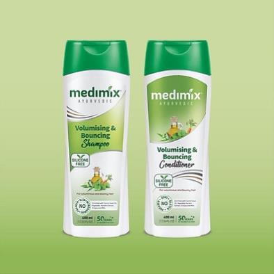 Combo dầu gội và dầu xả làm phồng tóc Medimix thảo dược 400ml