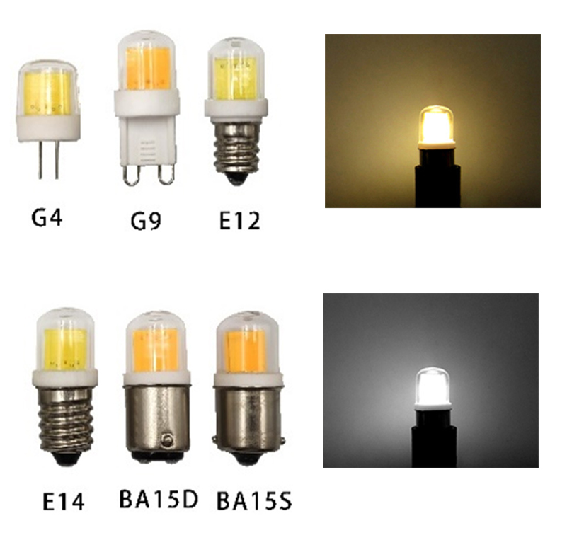 Dimmable Mini 5W LED COB Bulb G4 G9 E12 E14 AC 220V Light Lamps