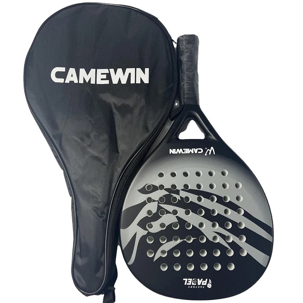 DE12451 Sợi Carbon hoàn toàn Vợt Tennis bãi biển EVA mềm Chuyên nghiệp Vợt padel Vợt tennis Dung sai nhỏ Vợt Tennis sợi cacbon Bãi biển