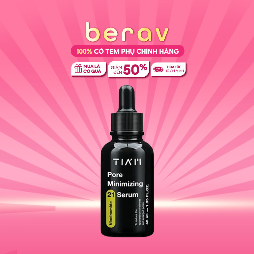 Serum niacinamide 20% + zinc 1% thu nhỏ lỗ chân lông, kiểm soát dầu nhờn và ngừa mụn 30ml