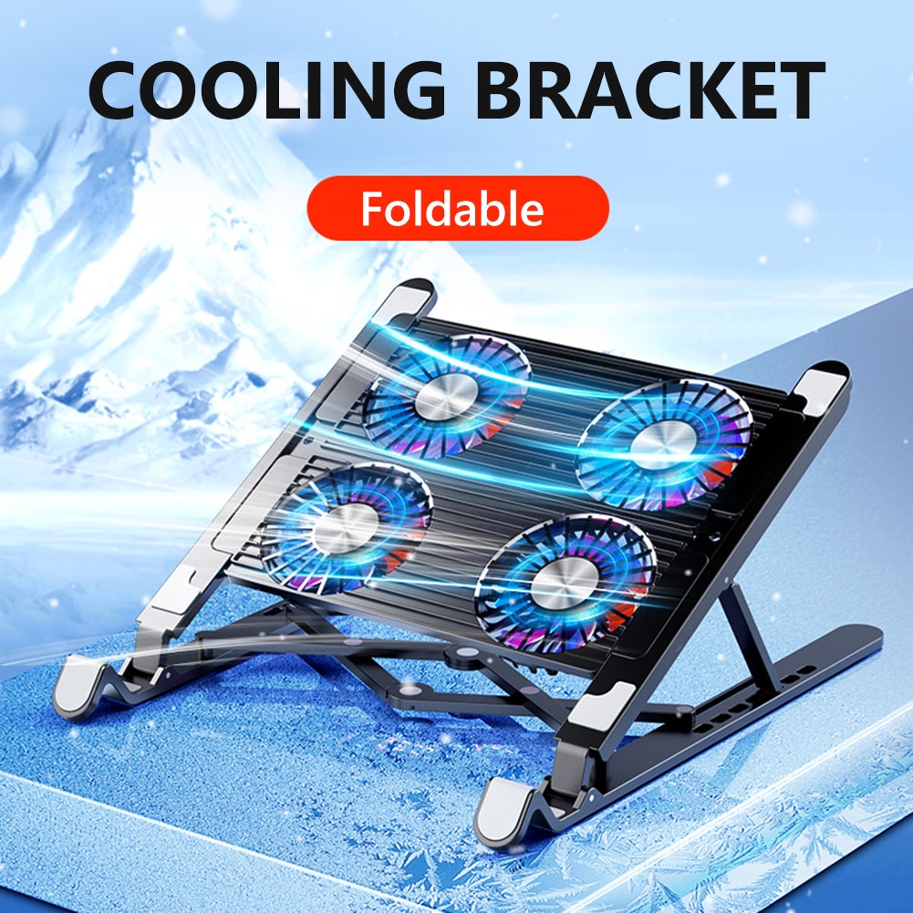 New máy tính xách tay Cooler cơ sở đứng Laptop xoay lật tấm làm mát xách tay có thể điều chỉnh giá đỡ máy tính xách tay cho 11-17.3 inch với 2/4 người hâm mộ 2023 loại tốt