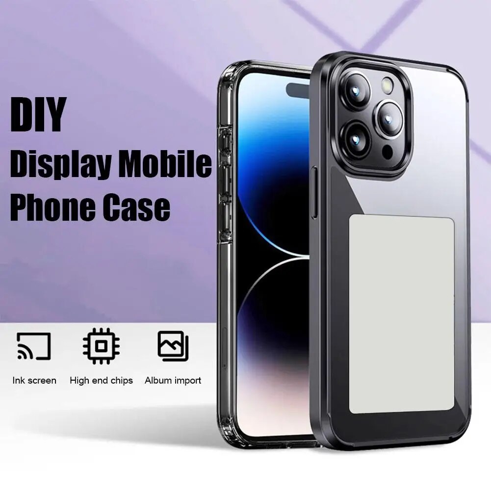 DIY Display Ink Screen Phone Case Smart APP Refresh For Iphone 15