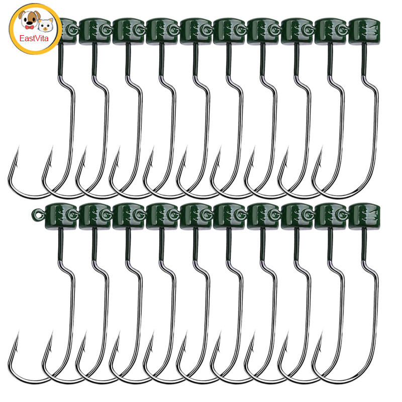 20pcs Lure Fishing Hooks Reinforced Sharp Wide Gap Soft Worm Fishing Rig  For Freshwater Saltwater - buy 20pcs Lure Fishing Hooks Reinforced Sharp  Wide Gap Soft Worm Fishing Rig For Freshwater Saltwater
