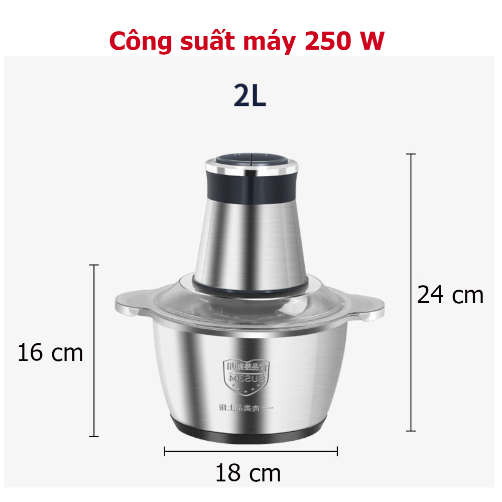 [HOT][FREESHIP] Máy xay thịt Kitchen Expert, cối 2 L- inox 304 - SUKOTO