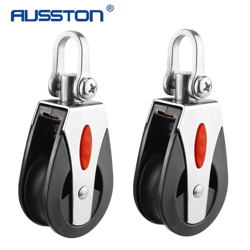 Sheave Block Universal Head 1500Lbs Load Single Pulley Swivel Sailboat Plain Bea Block Rope Runner Marine Boat Essories