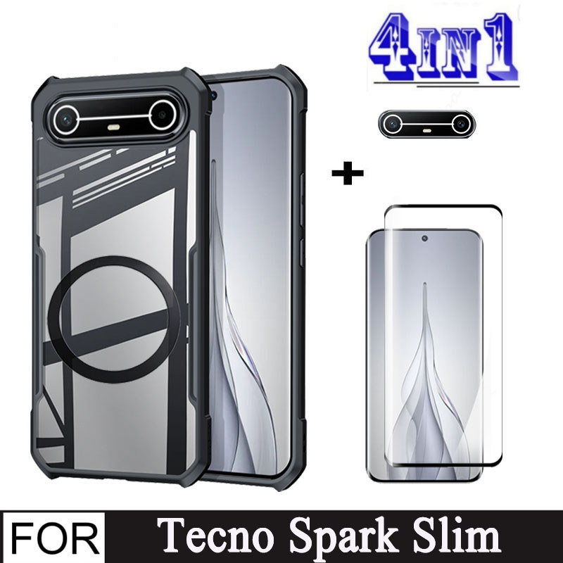 Tecno%20Spark%20Slim%204G%20With%20Magnetic%20Wireless%20Charging%20Sticker%20Shockproof%20Phone%20Case%20for%20Tecno%20Pova%20Slim%204in1%20Privacy%20Hydrogel%20Film%20and%20Lens%20Film%20-%20Image%202