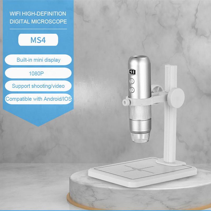 1000X HD 1080P WiFi Video Microscope 8 LED Electronic Digital Wireless Microscope For Android IOS PC Mac LCD Display With Base