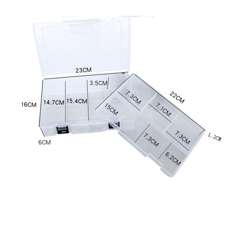 Nfa Hai Lớp 8 lưới có thể tháo rời Hộp bao bì đồ trang sức phụ kiện trong suốt, bộ phận công cụ phần cứng lưu trữ, hộp lưu trữ nhựa