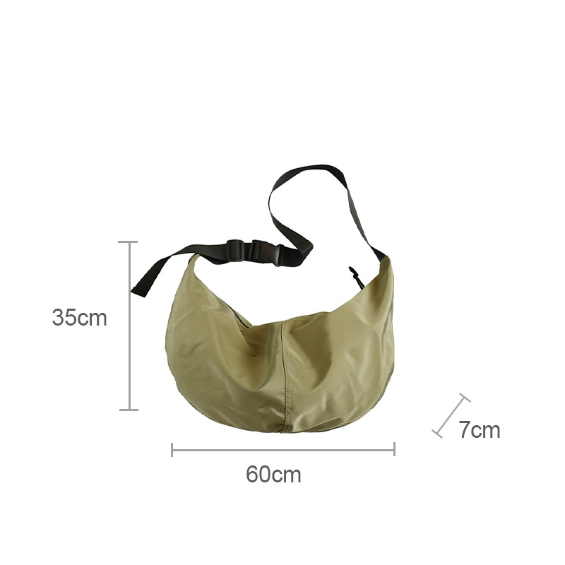 ELACCENT Crossbody bag shoulder bag waterproof nylon dumpling bag Korean version solid color large-capacity crossbody bag