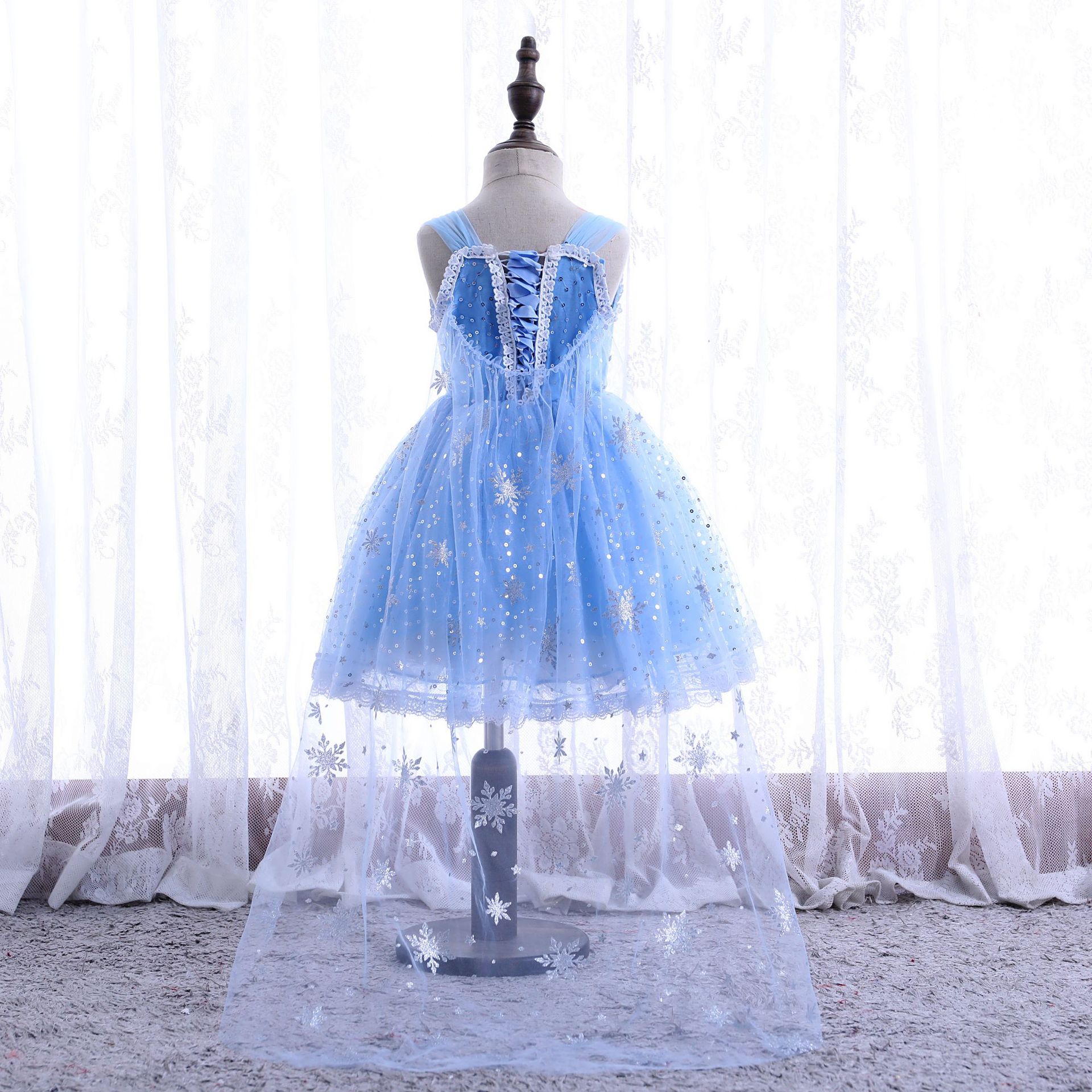 Đầm voan công chúa hình Elsa cho bé gái dự tiệc đẹp từ 12-35kg hàng Quảng Châu cao cấp