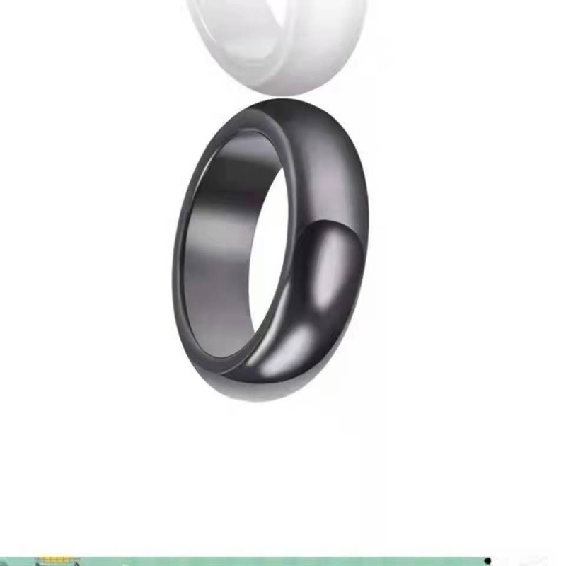 Natural Terahertz ring Smooth surface Hematite rings energy stone health care