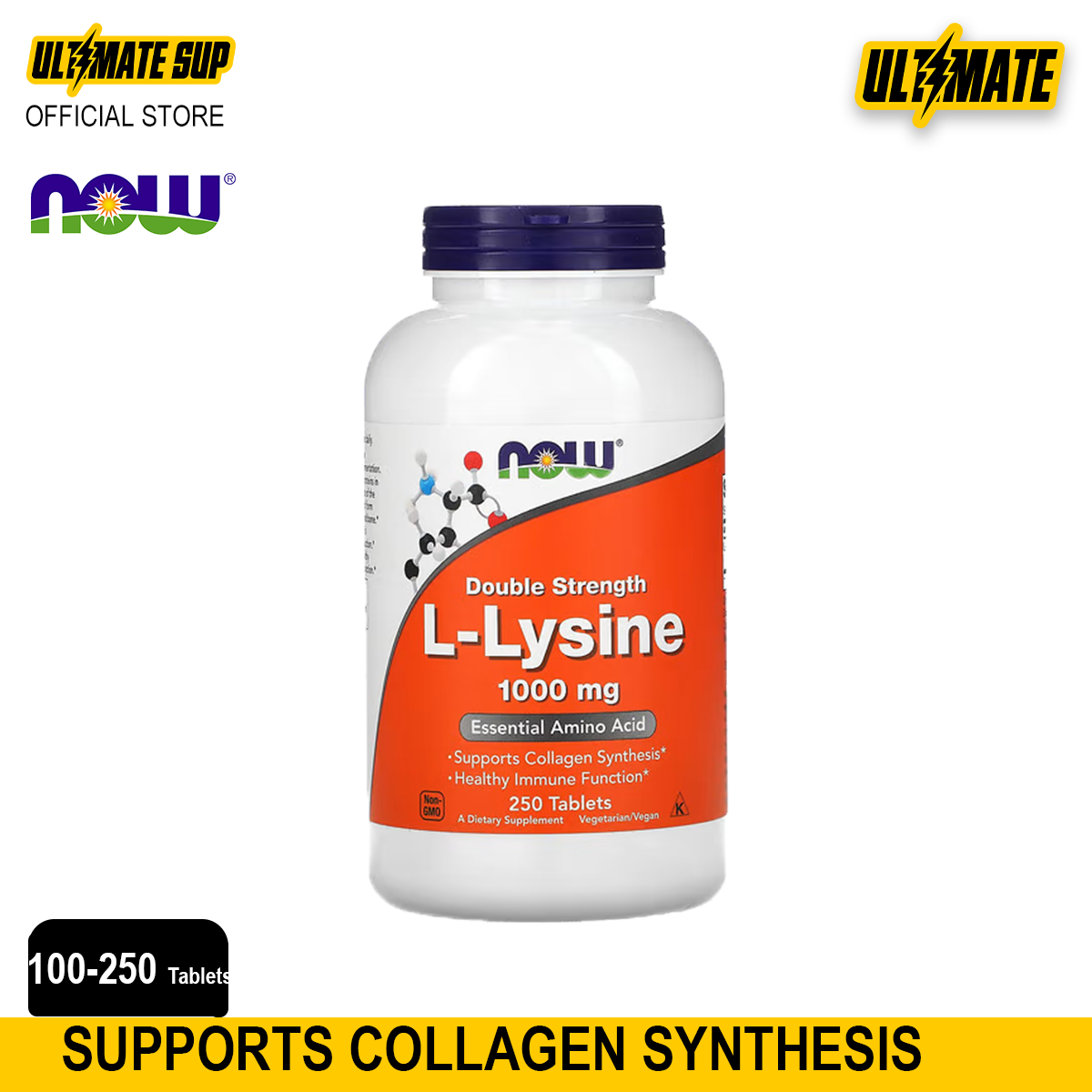Jual Now Foods L-Lysine 500 Mg 100 Tablets | Indonesia