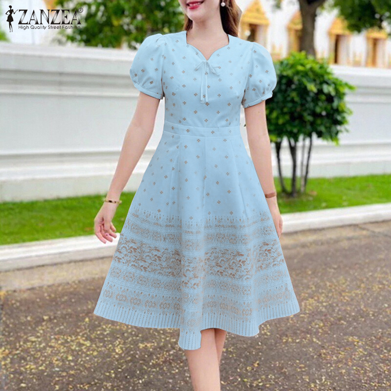 zanzea elegant women dress ZANZEA Summer Short Sleeve Floor-Length Chiffon Lace Patchwork Sundress for Women from Dhgate Basic & Casual Dresses