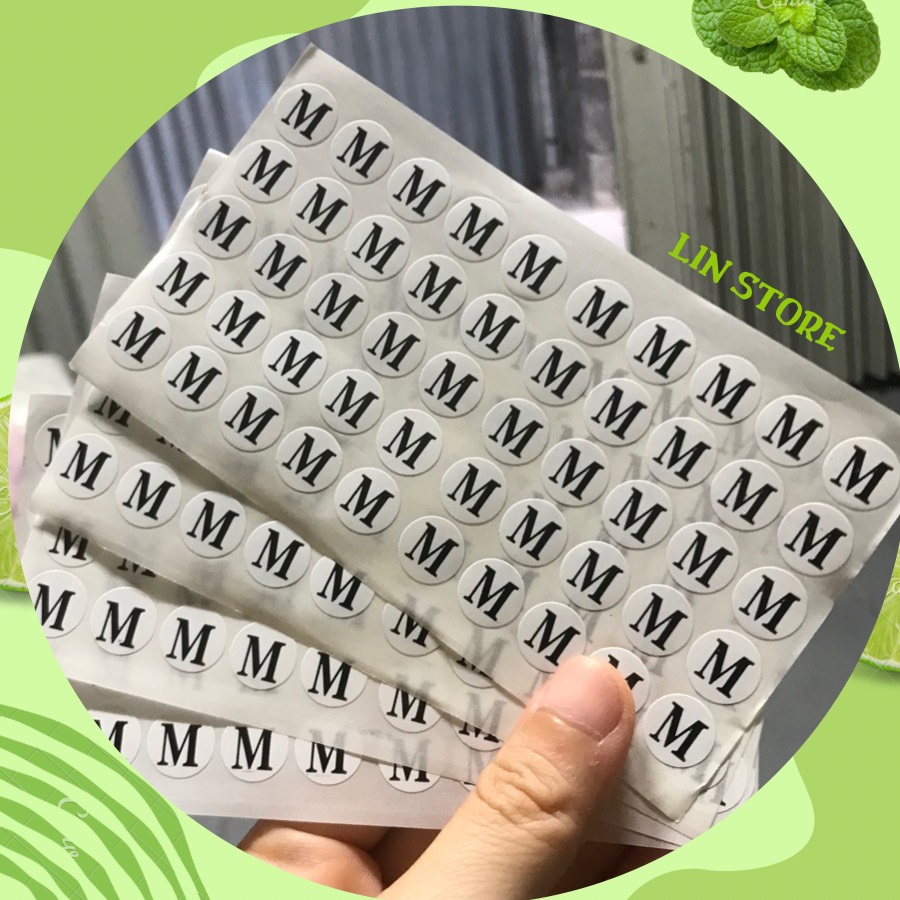 [10 Tờ/ 1 Size] - Tem Size Dán Quần Áo Từ XS Đến 5XL