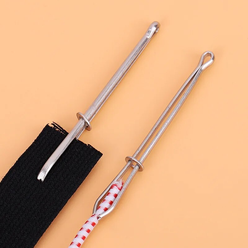 1/4 cái kim loại dây rút dây threaders may DIY công cụ quần áo dây chun dây threader tự kẹp khóa
