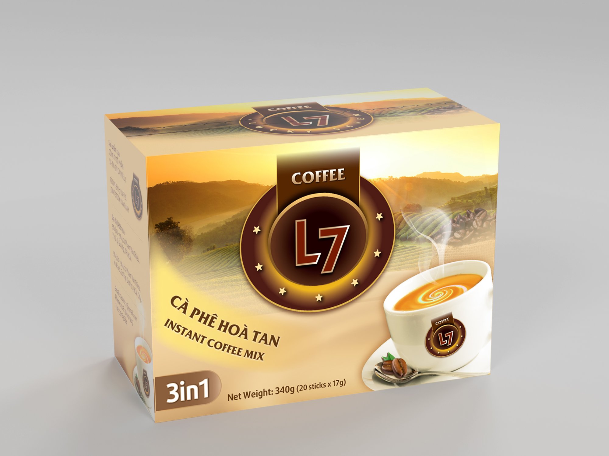 Cà phê hòa tan 3in1 L7 (Loại 340g/Hộp)