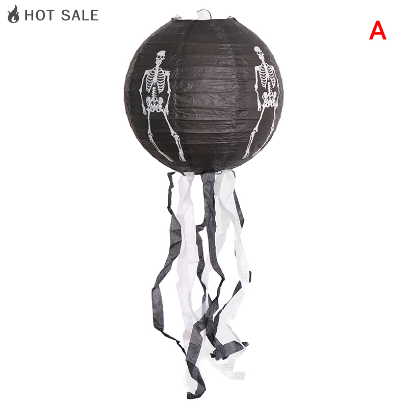 🔥HOT SALE🔥 Hộp sọ dơi treo đèn lồng Halloween trang trí Đèn Lồng Giấy Halloween bí ngô