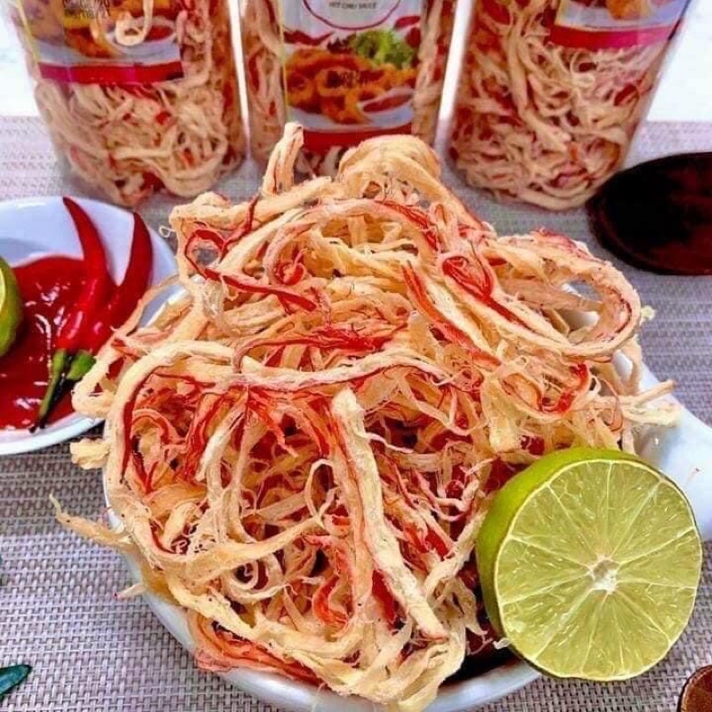 Mực xé sợi hấp nước dừa hộp 250gr