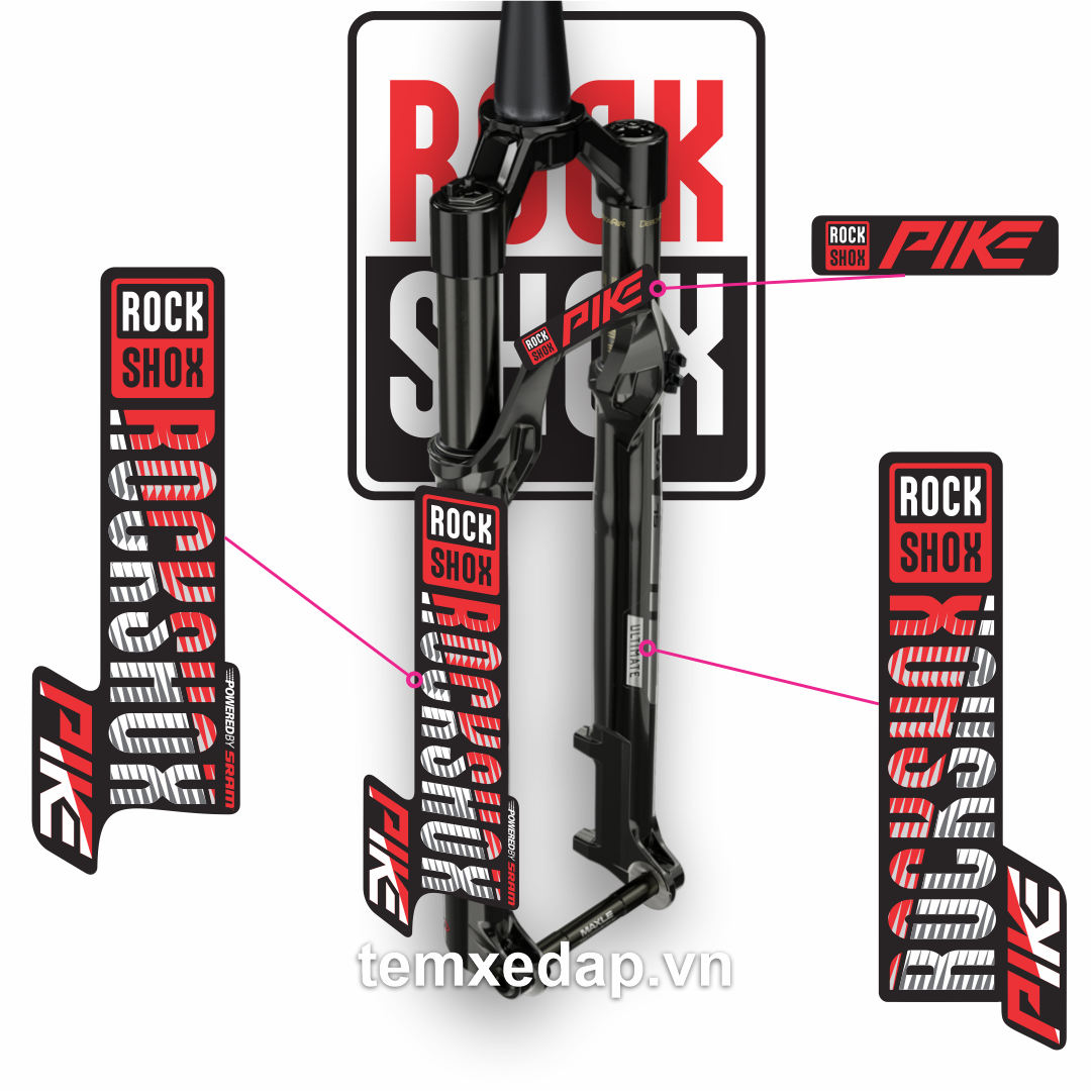 Tem decal dán phuộc xe đạp Rockshox PIKE 2019