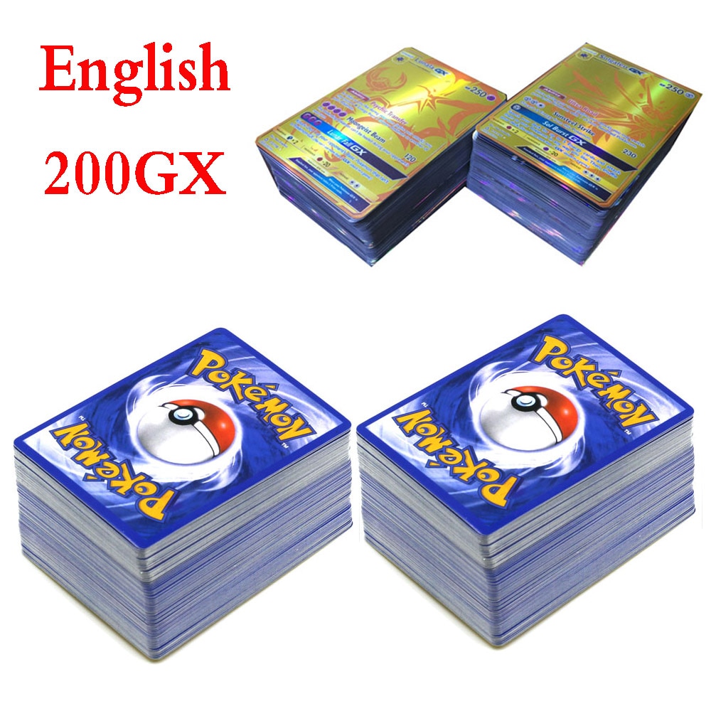 50-100pcs pokemon card spanish french 100vmax 200 gx best selling children battle desktop game tag team shining vmax