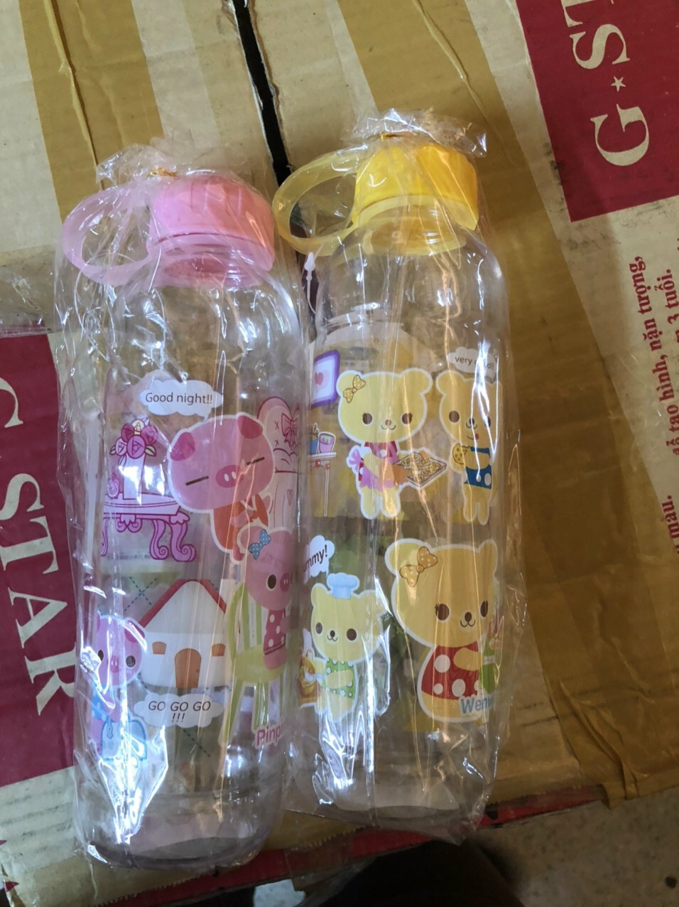 Bình Đựng Nước in hình con thú dễ thương 500ml