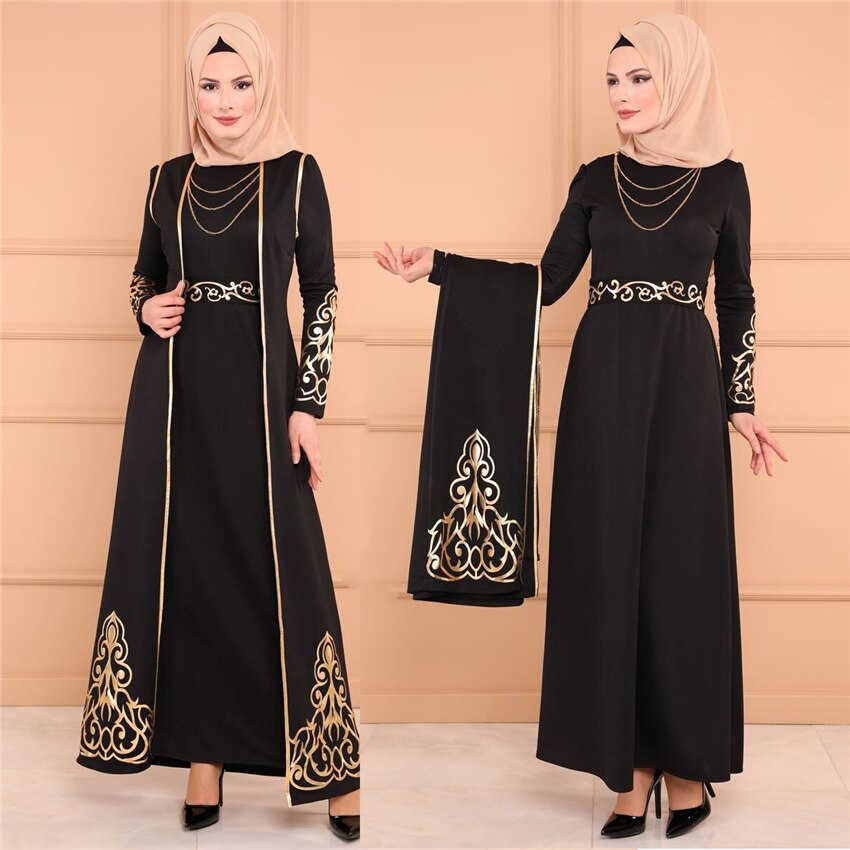 Muslim Dress Abaya New 2PCs Tunic and Robe Islamic Clothing Party Turkey Muslim  Dresses Party Middle East Dubai Moroccan Gowns | Lazada Singapore