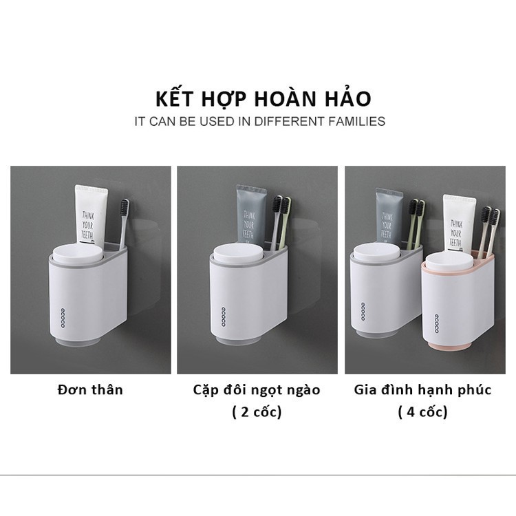 Kệ để Bàn Chải Kem Đánh Răng Ecoco Mini dán cường lực siêu chắc