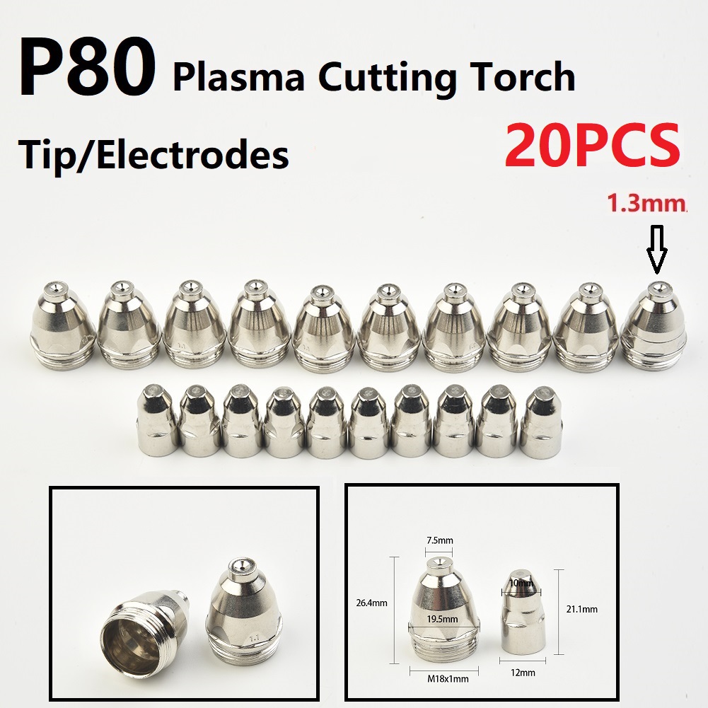 20pcs%20Premium%2060-100A%20For%20P80%20Plasma%20Cutting%20Electrodes%20Nozzles%20CNC%20Cutter%20For%20P80Plasma%20Consumable%20Tips%201.1%201.3%201.5%201.7mm%20-%20Image%205