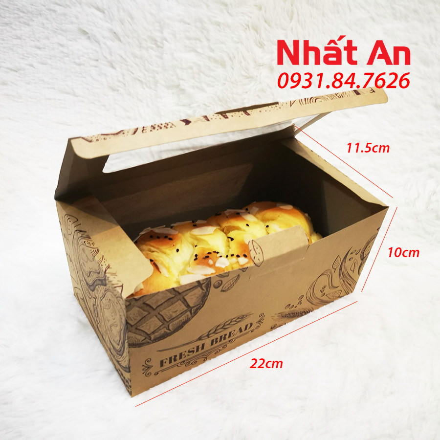Hộp giấy chữ nhật đựng bánh/ Bánh mì hoa cúc