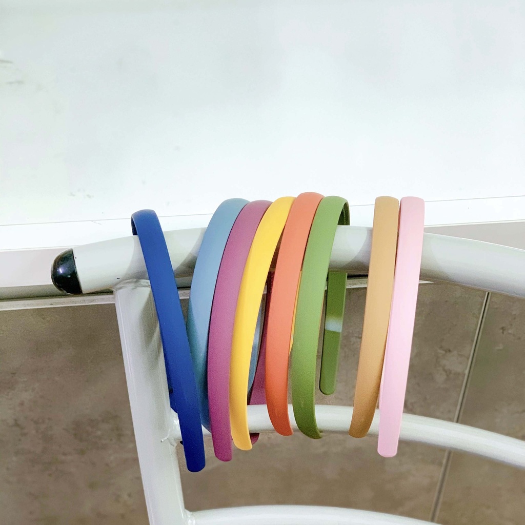 Bờm cài tóc trơn satin bản nhỏ đơn giản dễ thương