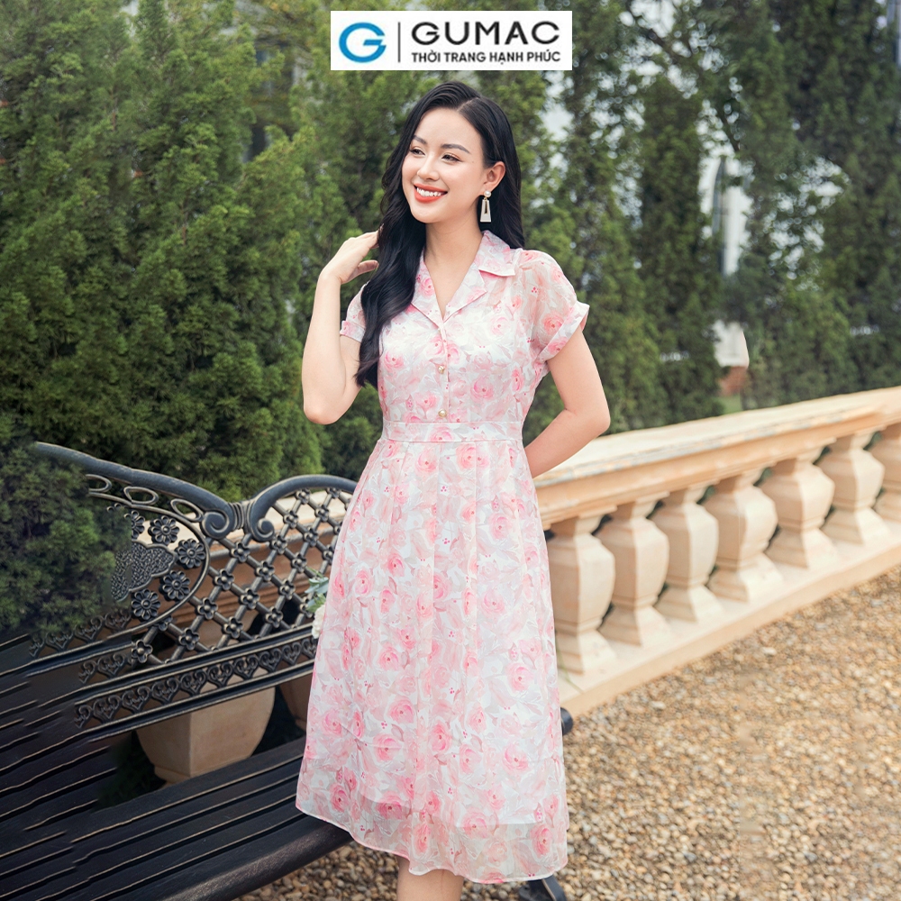 [15 - 17.6 |Voucher 8-15%] Đầm nữ xòe cổ danton DD11015 thời trang GUMAC
