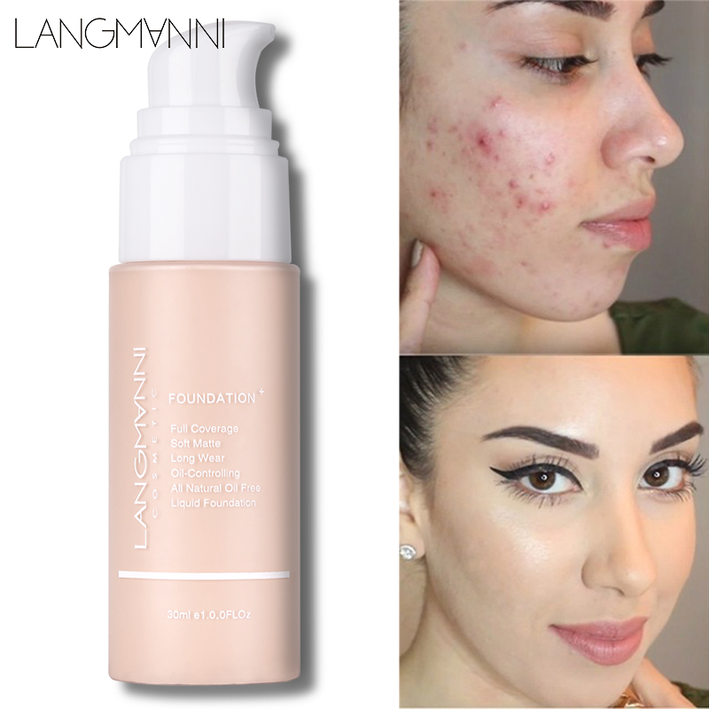 Langmanni 30ml Liquid Foundation Soft Matte Concealer 13 Colors Primer Base Professional Face Make up Foundation Contour Palette. 