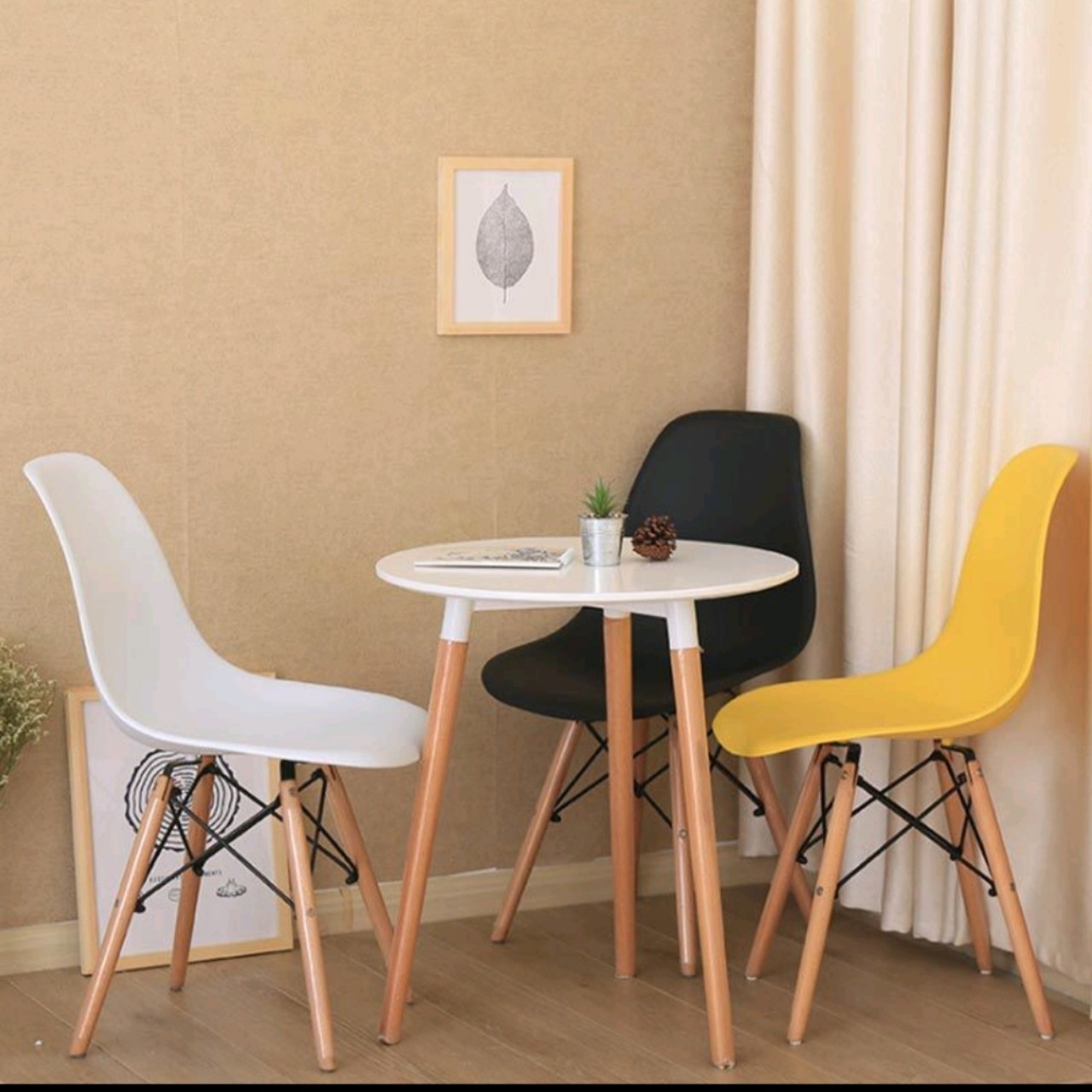 GHẾ NHỰA NHẬP KHẨU, GHẾ EAMES CHÂN GỖ