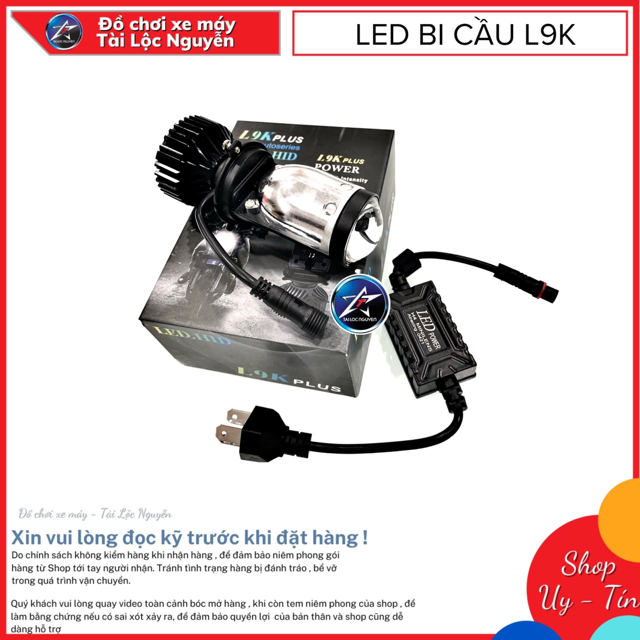 Đèn led pha bi cầu mini l9k chân h4 lắp oto , xe máy