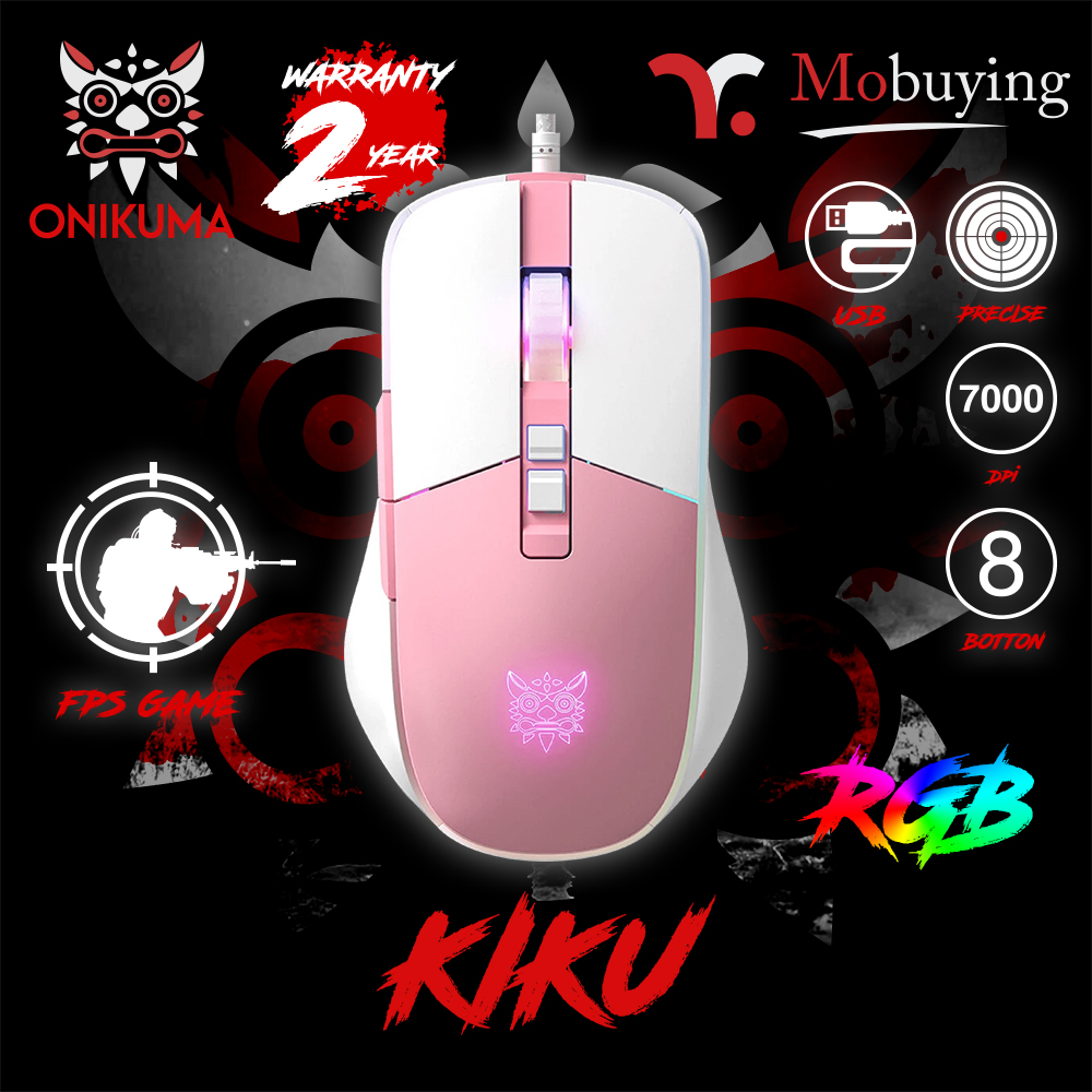 ประกัน 2 ปี ส่งจากไทย ONIKUMA KIKU RGB Gaming Mouse เมาส์เกมมิ่ง ออฟติ